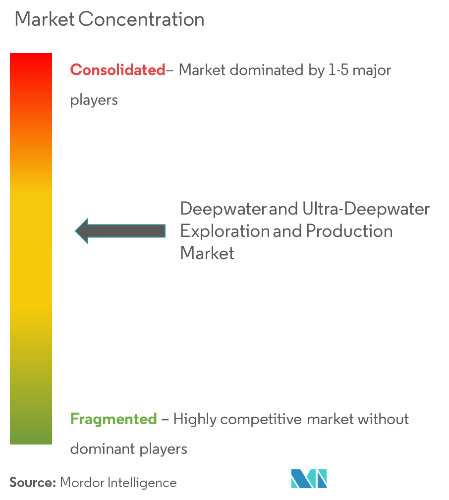 Mercado de exploración y producción en aguas profundas y ultraprofundas – Concentración del mercado